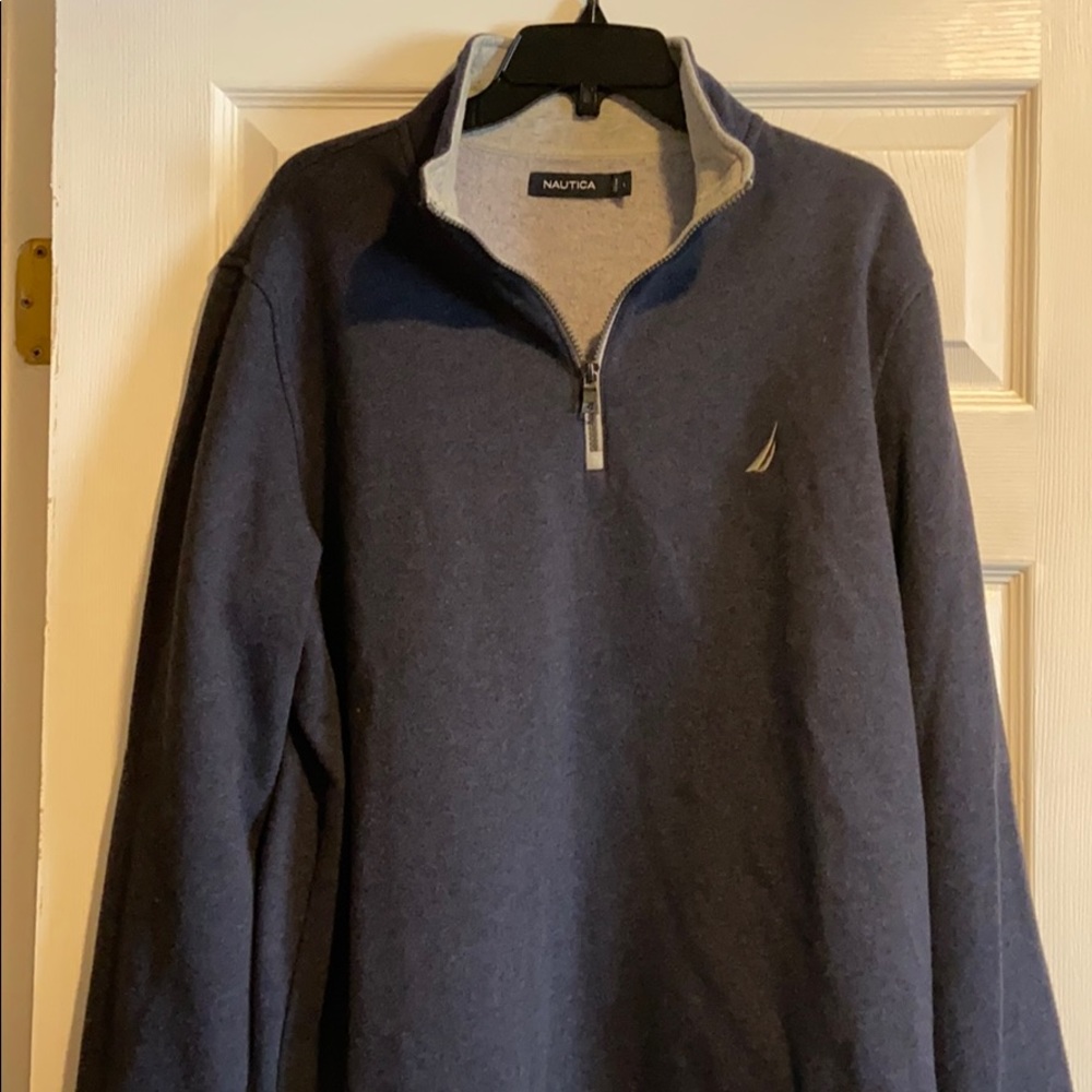 Nautica Dark Blue & Gray Quarter Zip